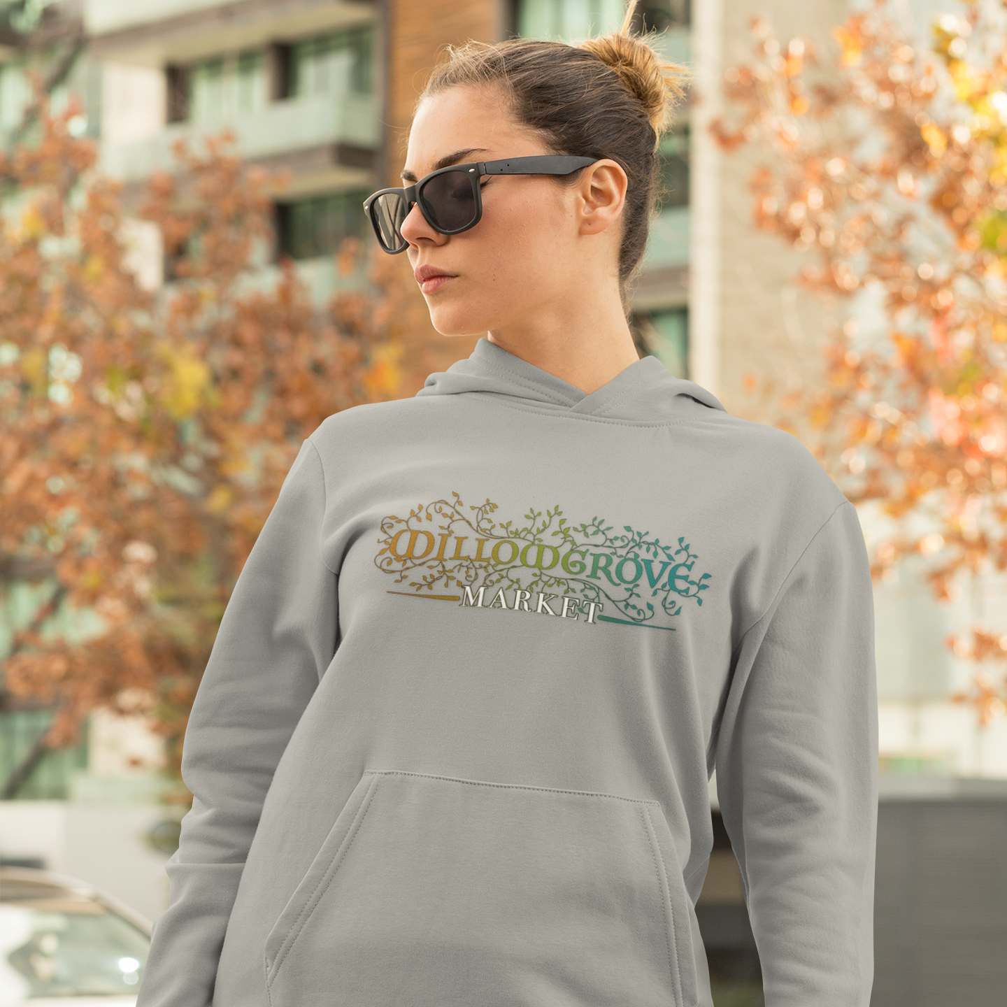 Willowgrove Market: Vintage Banner Logo Nature Hoodie