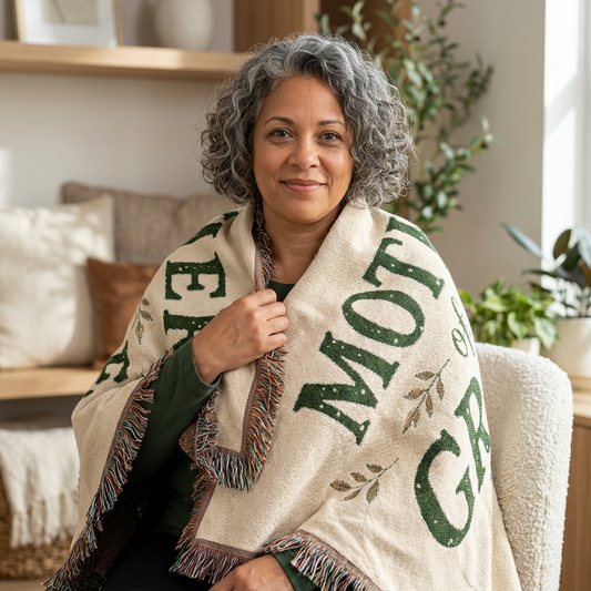 Mother of the Grove Woven Blanket — Garden Mom Decorative Cotton Throw