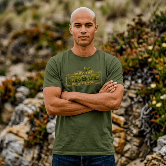"I am one with The Grove" T-Shirt — Nature-Inspired Retro Space Shirt