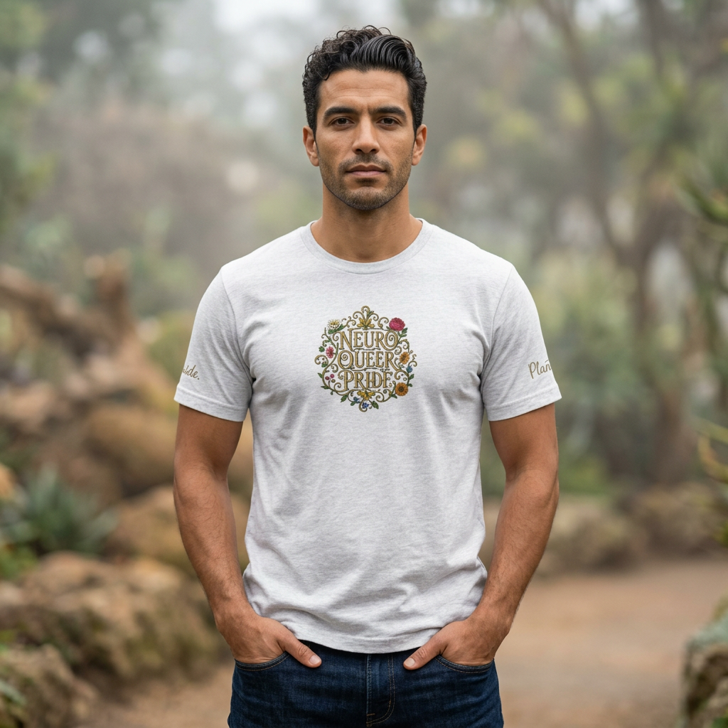 Neuro Queer Pride T-Shirt | Floral Neurodiversity Pride Tee