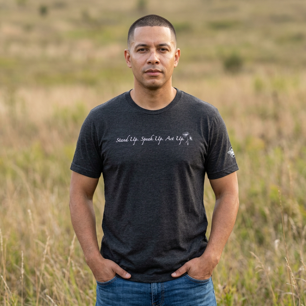 Dandelion & Bees Tee — “Stand Up. Speak Up. Act Up.” Floral Graphic Tee