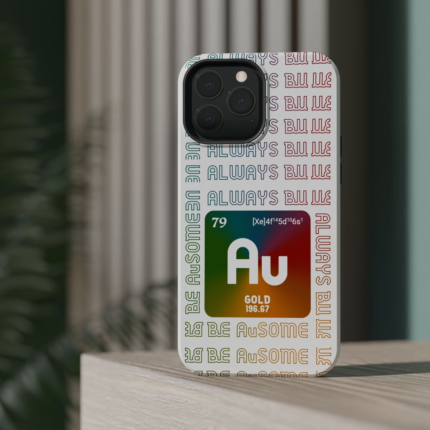 Magnetic Phone Case — 'Au Gold' Periodic Table Design (Be AuSome)