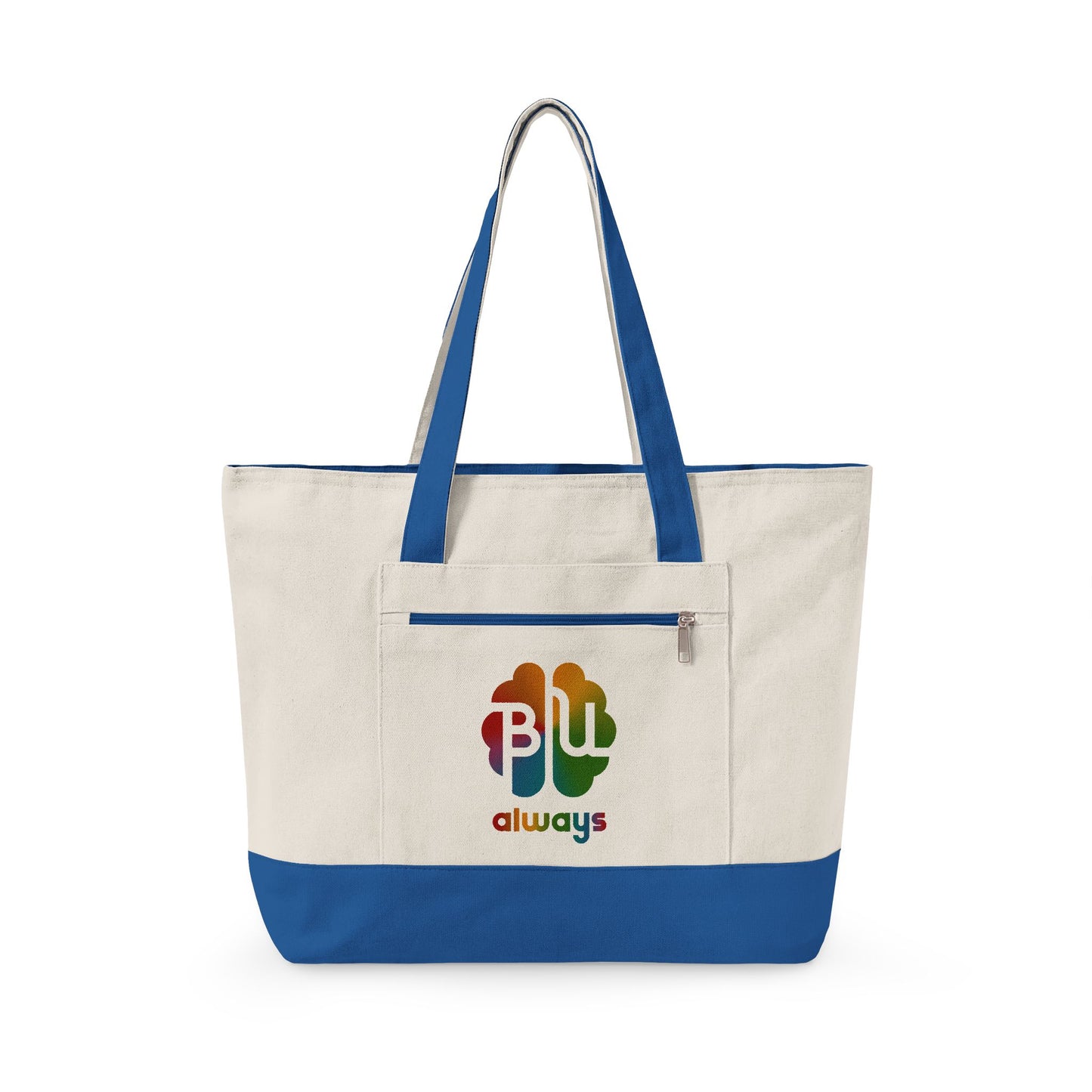 Always BU Zippered Canvas Tote — Butterfly Logo Everyday Carry Bag