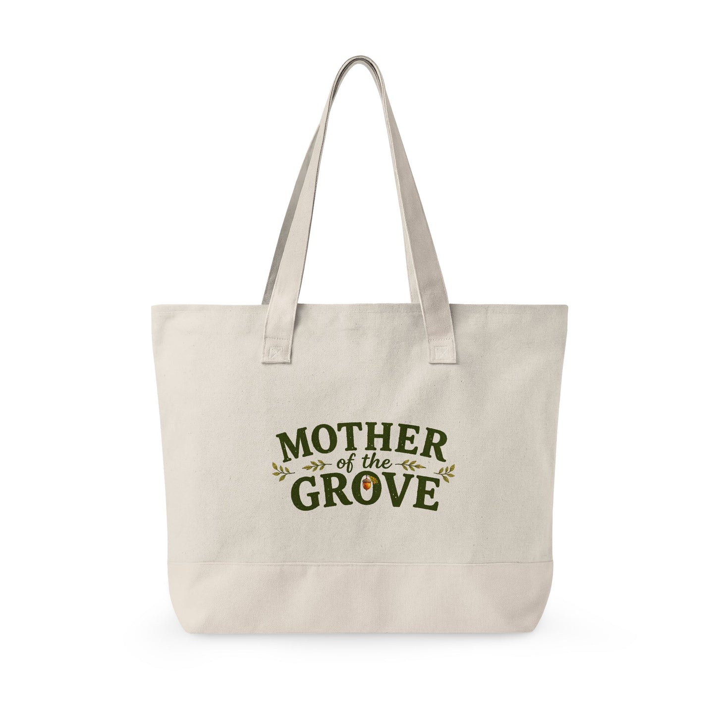 Mother of the Grove Zippered Canvas Tote — Market Bag for Caregivers & Moms