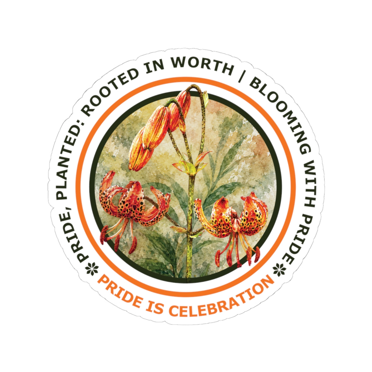 “Celebration Is Pride” Vinyl Sticker - Pride, Planted: Rooted in Worth collection.