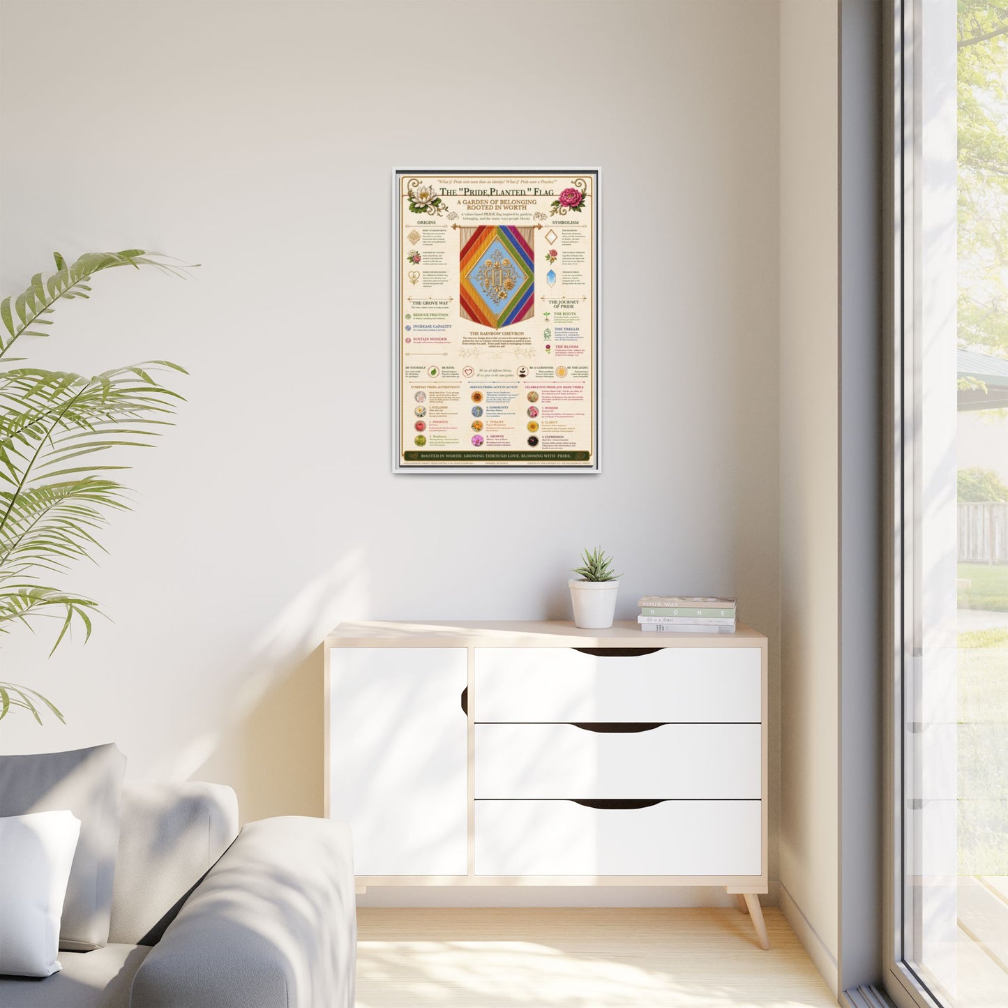 Framed Matte Canvas — Pride, Planted Flag | Garden of Belonging Art Print