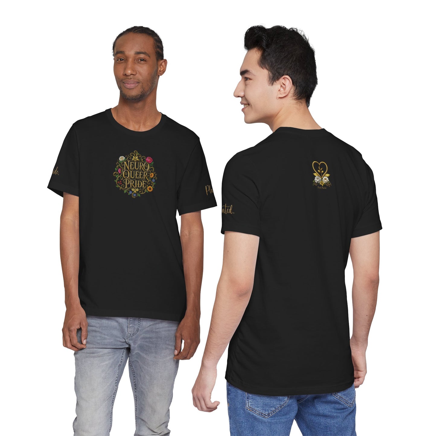 Neuro Queer Pride T-Shirt | Floral Neurodiversity Pride Tee