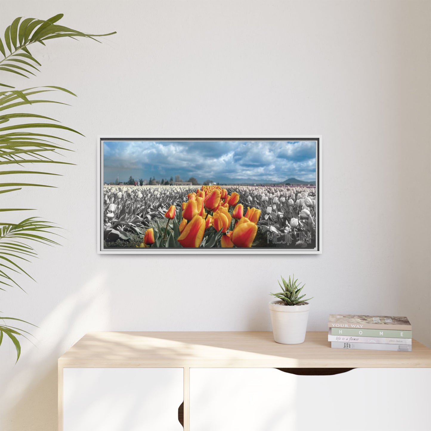 "TULIPANES 002 — Tranquility" Skagit Valley Tulip Field Print — Matte Canvas Wall Art