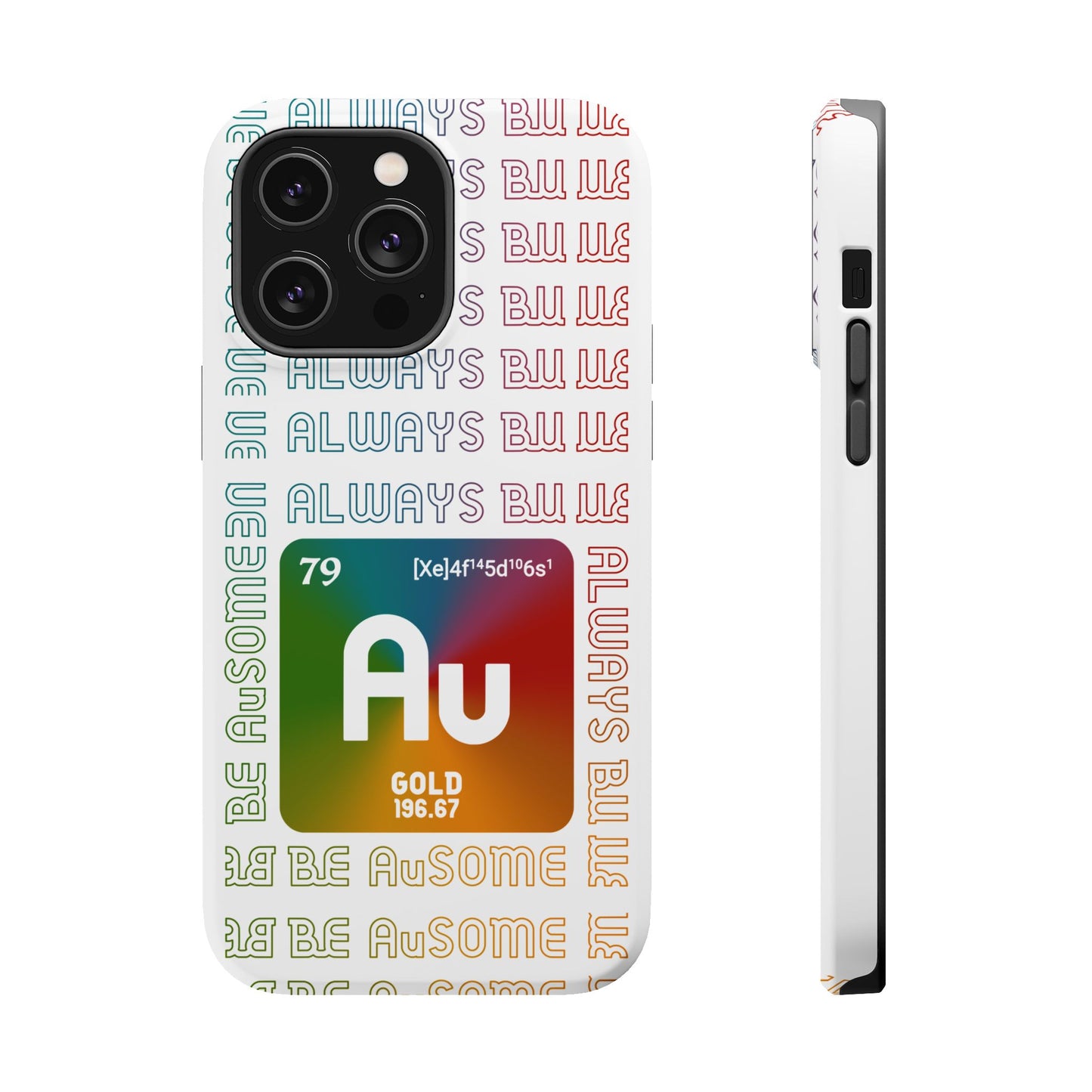 Magnetic Phone Case — 'Au Gold' Periodic Table Design (Be AuSome)
