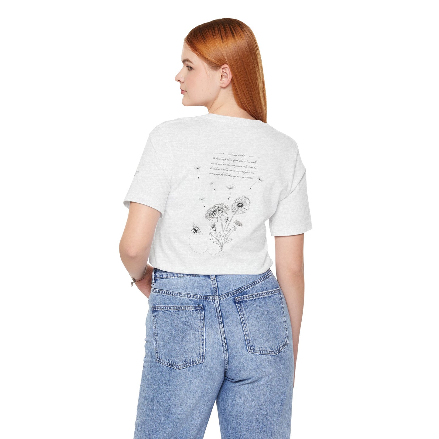 Dandelion & Bees Tee — “Stand Up. Speak Up. Act Up.” Floral Graphic Tee