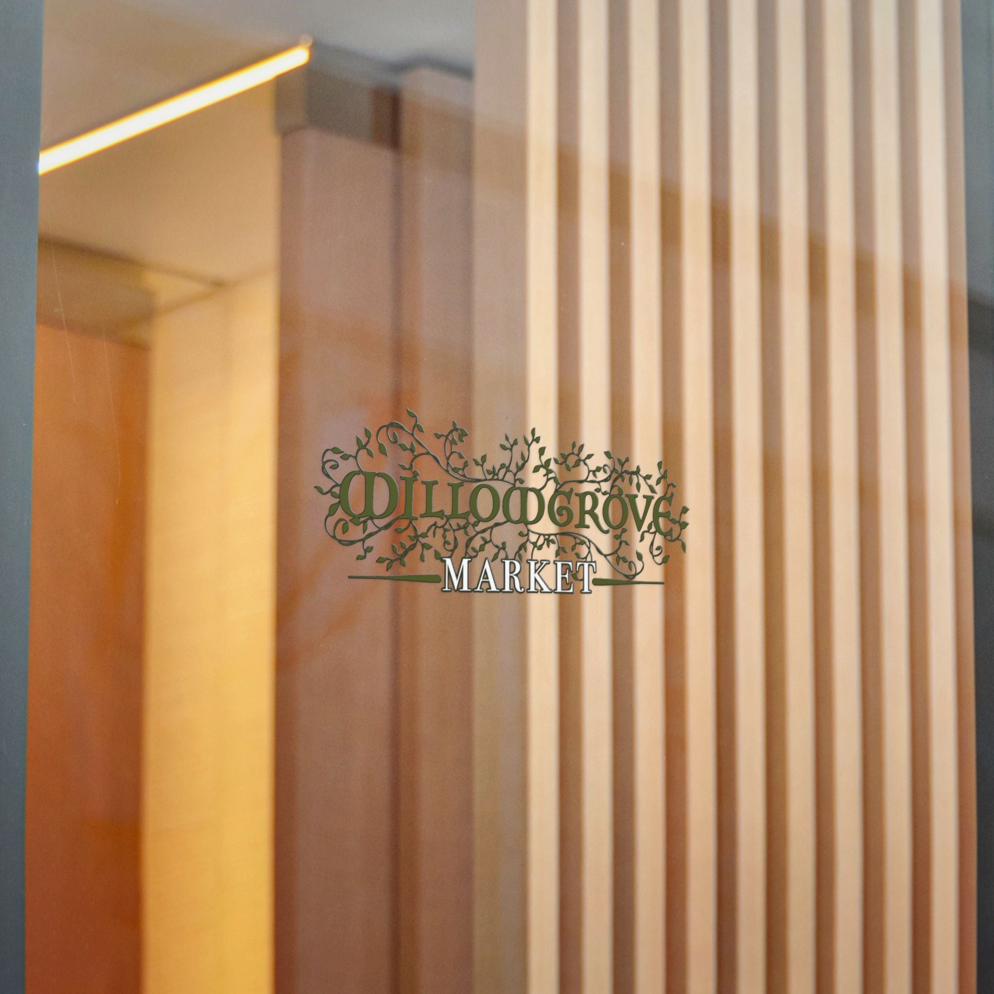 Willowgrove Market Logo (Ornamental Vintage Plant Design) — Die-Cut Sticker