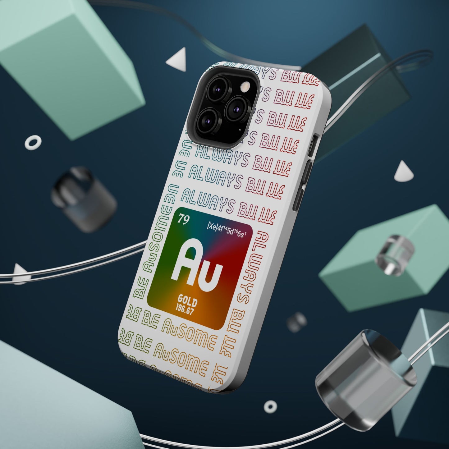 Magnetic Phone Case — 'Au Gold' Periodic Table Design (Be AuSome)