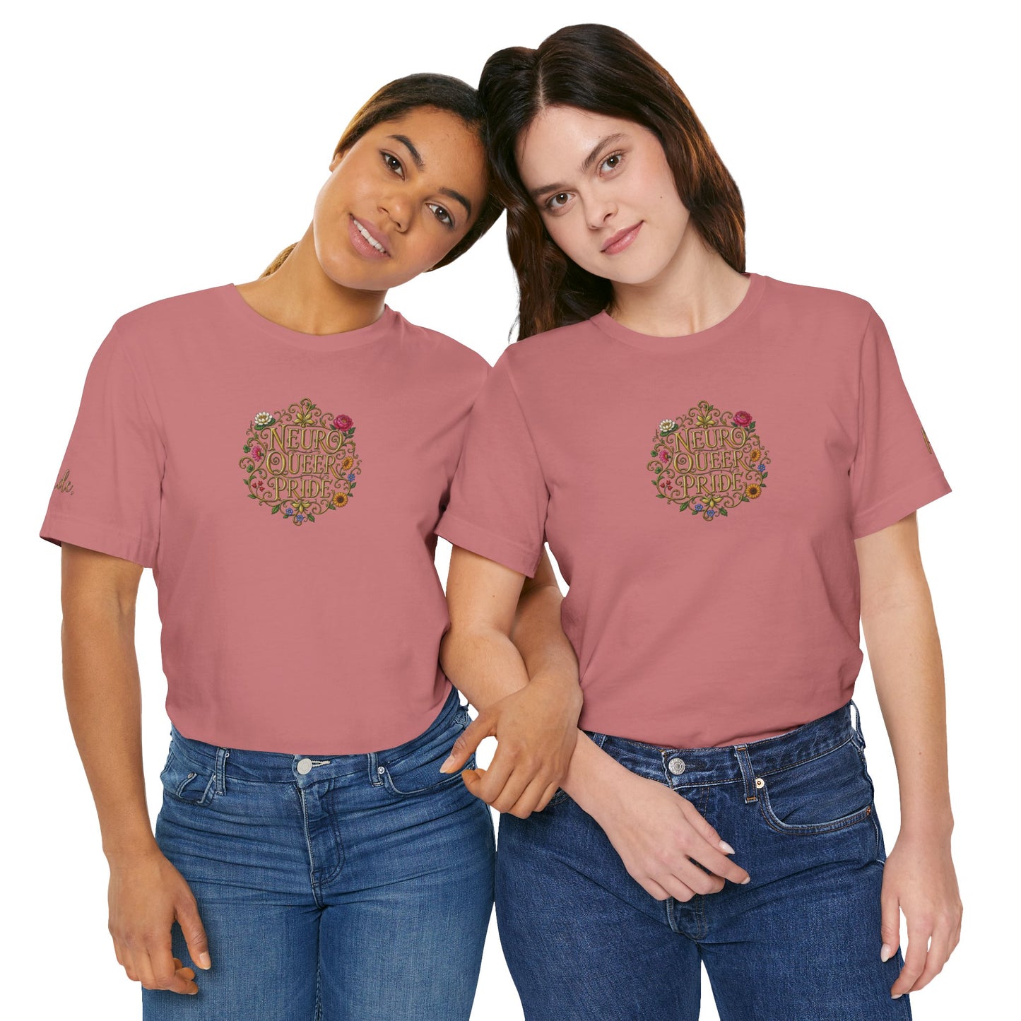 Neuro Queer Pride T-Shirt | Floral Neurodiversity Pride Tee
