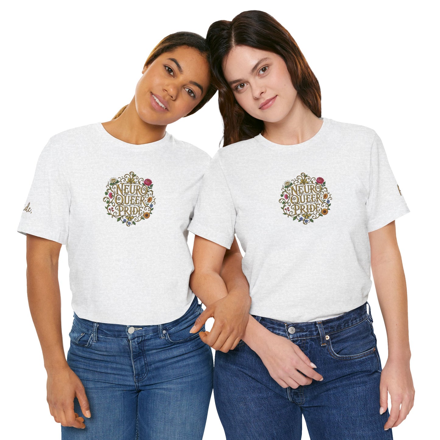 Neuro Queer Pride T-Shirt | Floral Neurodiversity Pride Tee
