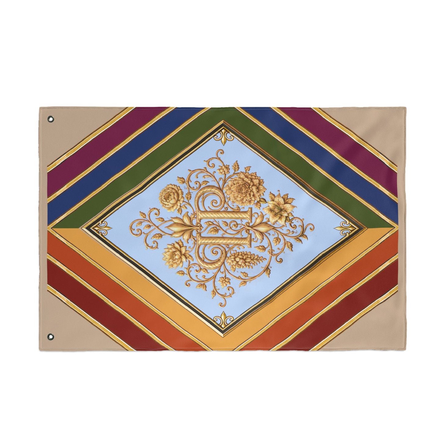 "Pride,Planted.": Ornate Diamond Garden Flag — Double-Sided Decorative Outdoor Banner
