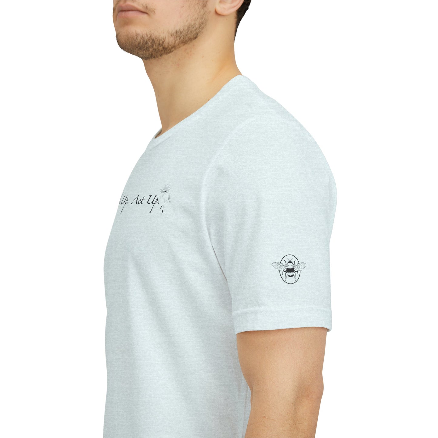 Dandelion & Bees Tee — “Stand Up. Speak Up. Act Up.” Floral Graphic Tee
