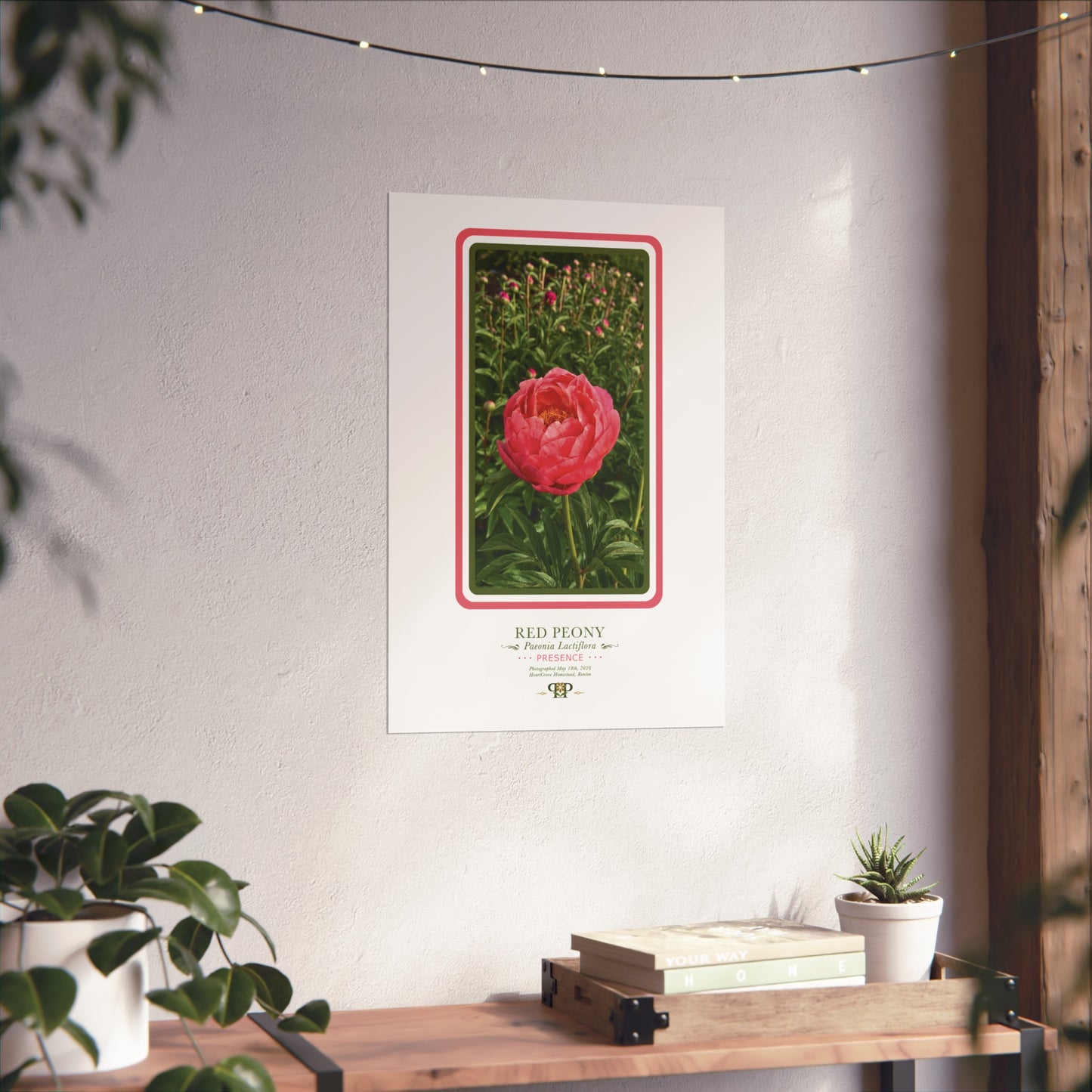 Red Peony Fine Art Poster | Botanical Wall Art | Presence Nature Print