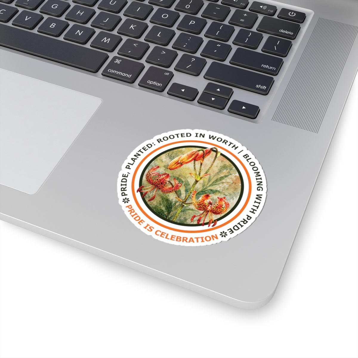 “Celebration Is Pride” Vinyl Sticker - Pride, Planted: Rooted in Worth collection.