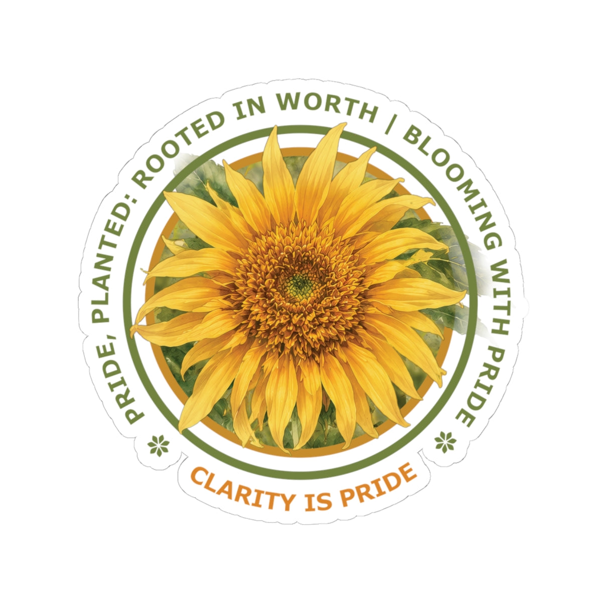 “Clarity Is Pride” Vinyl Sticker - Pride, Planted: Rooted in Worth collection.