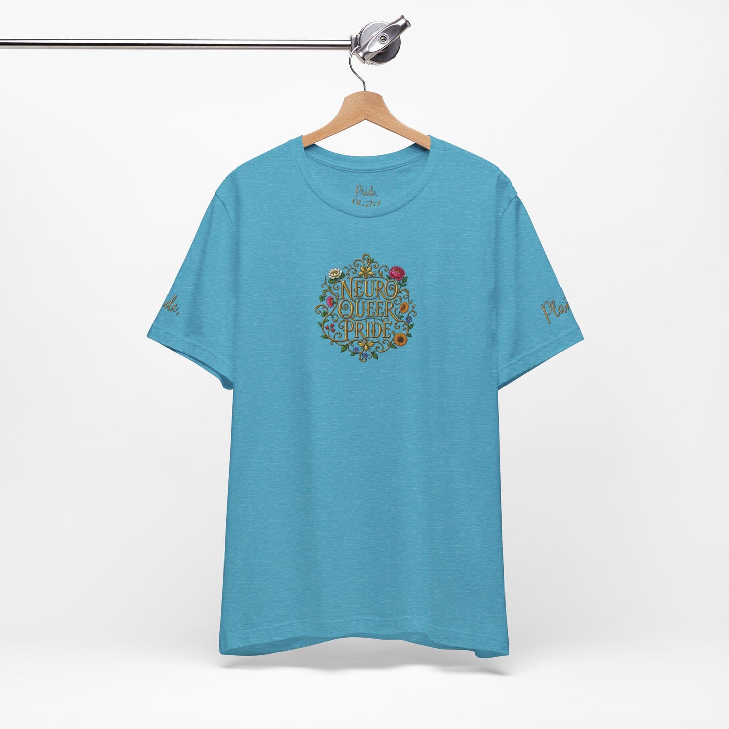 Neuro Queer Pride T-Shirt | Floral Neurodiversity Pride Tee