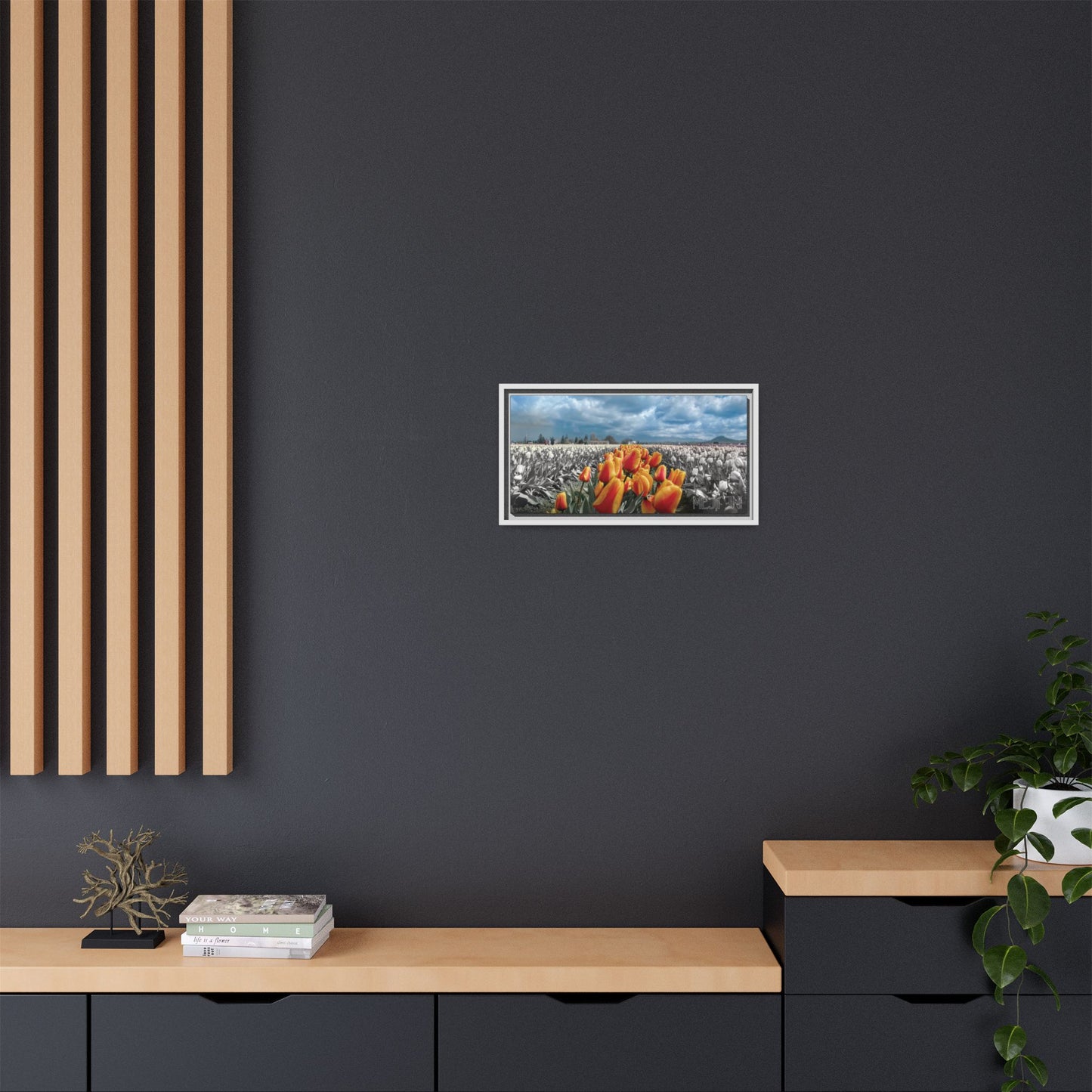 "TULIPANES 002 — Tranquility" Skagit Valley Tulip Field Print — Matte Canvas Wall Art