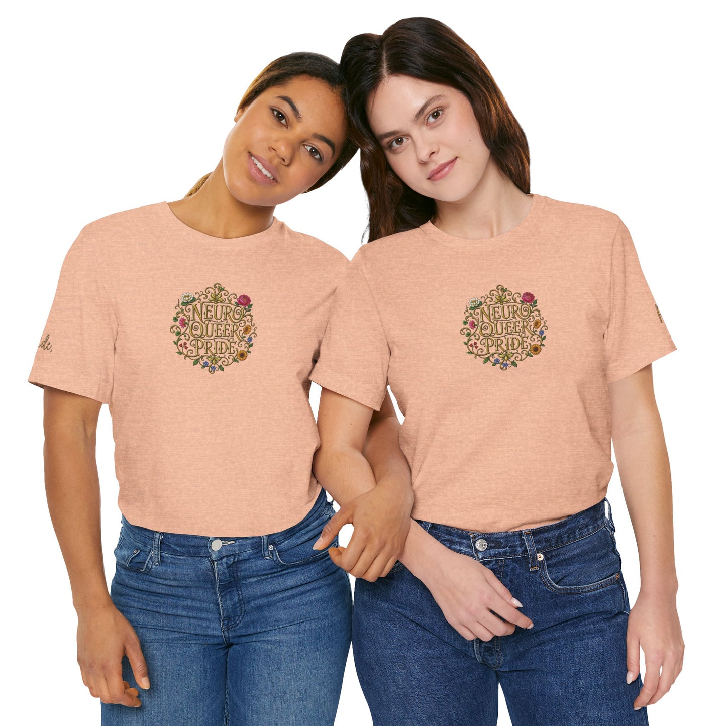 Neuro Queer Pride T-Shirt | Floral Neurodiversity Pride Tee