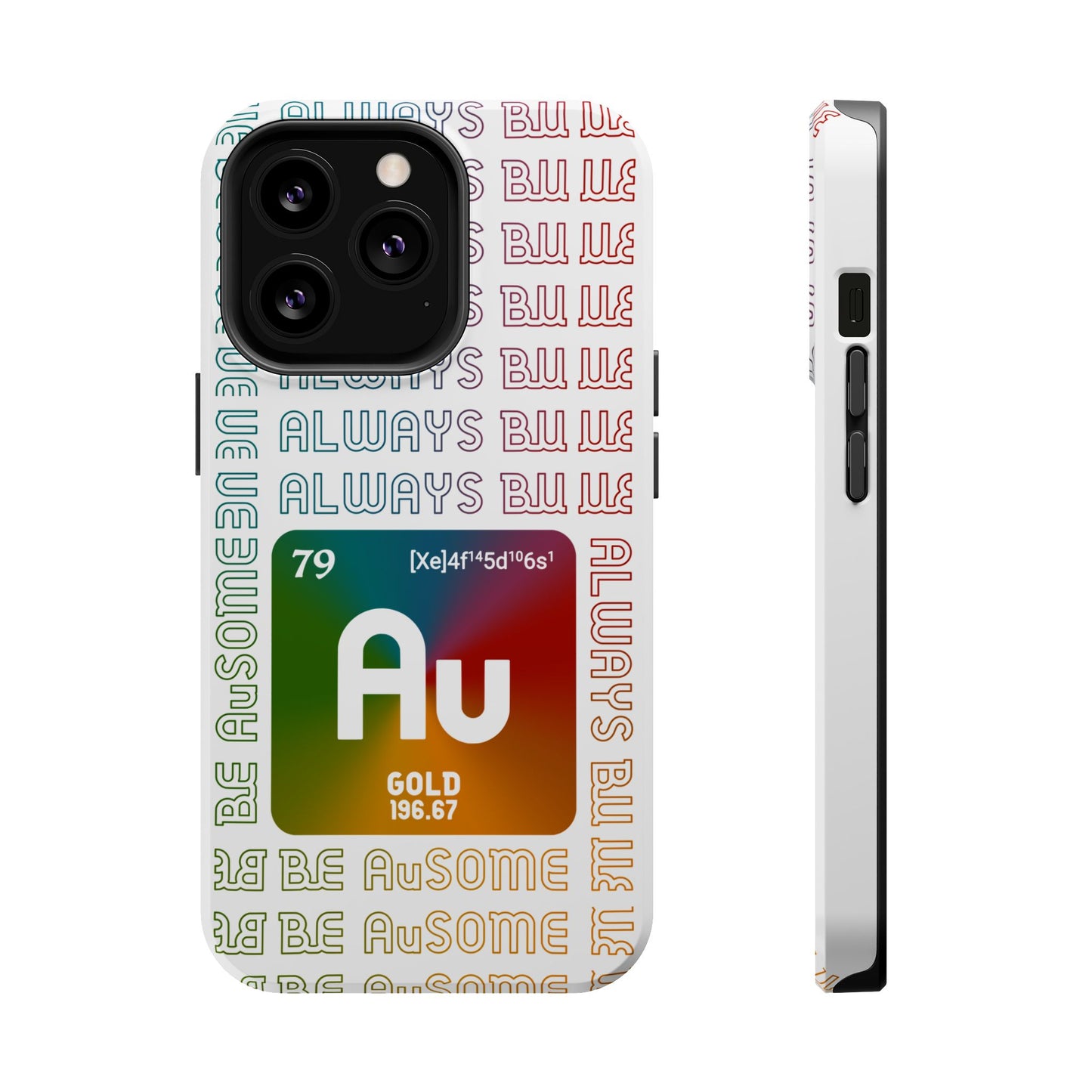 Magnetic Phone Case — 'Au Gold' Periodic Table Design (Be AuSome)