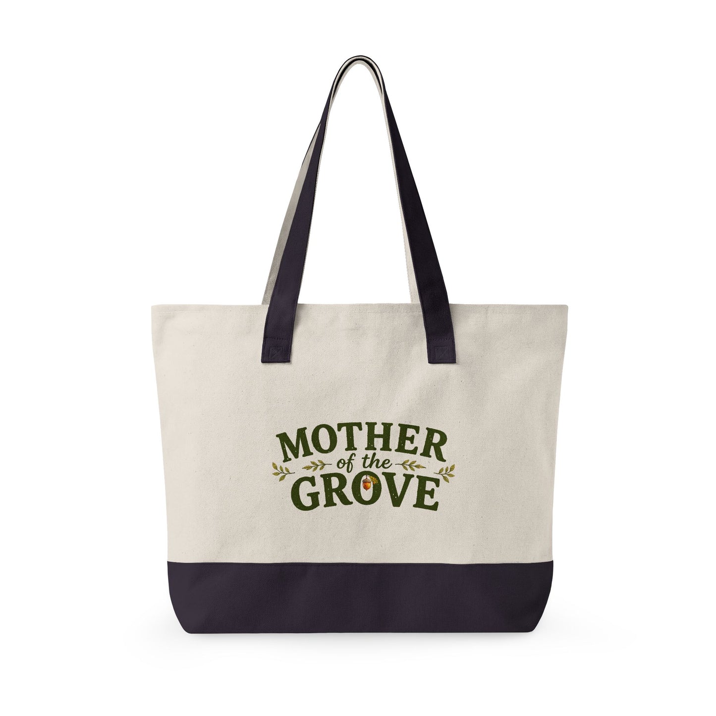 Mother of the Grove Zippered Canvas Tote — Market Bag for Caregivers & Moms