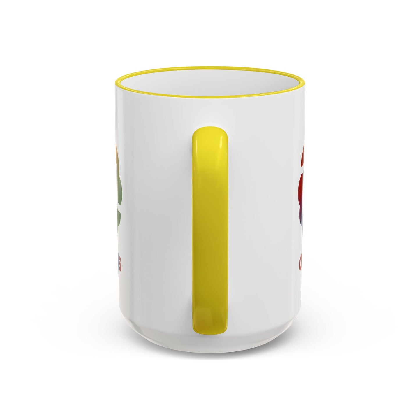 Always BU 15oz Accent Rim & Handle Mug — 'Be You' Rainbow Brain Ceramic Coffee Cup