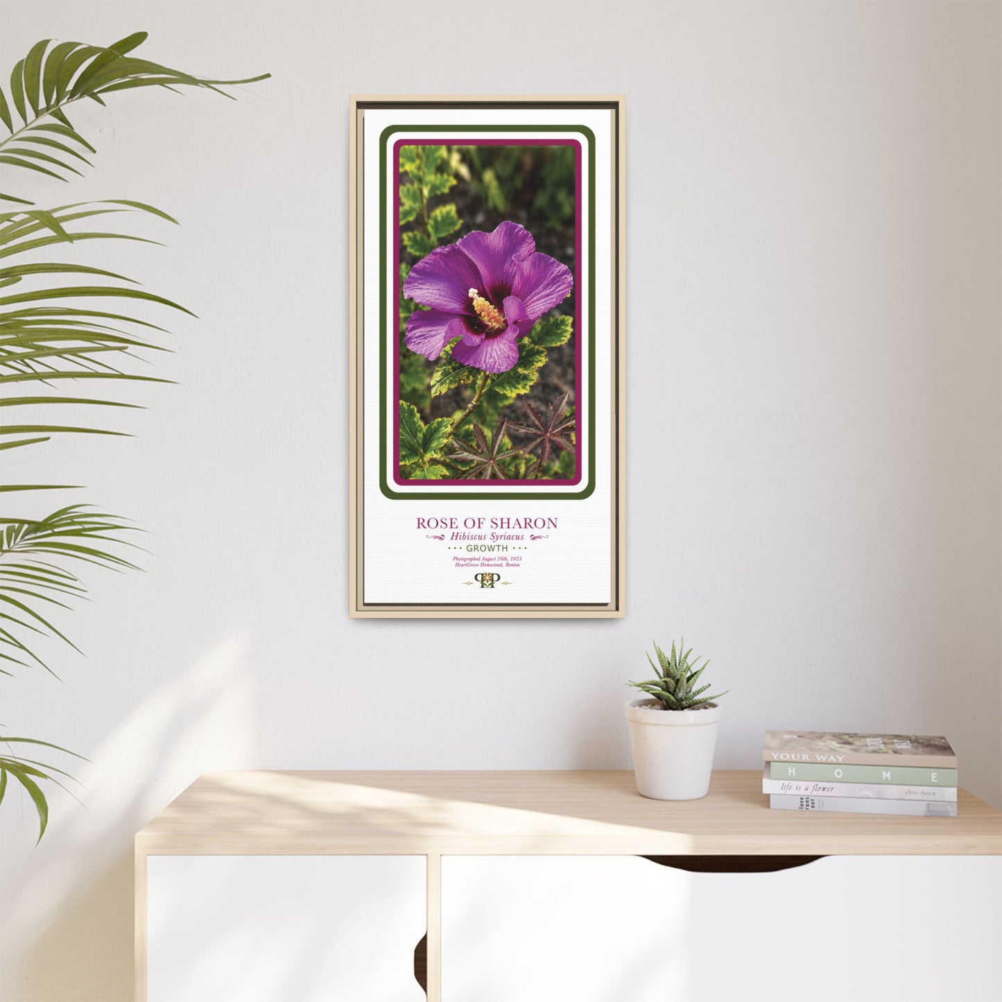 Framed “Growth” Hibiscus Botanical Wall Art - “PRIDE, PLANTED: ROOTED IN WORTH” COLLECTION