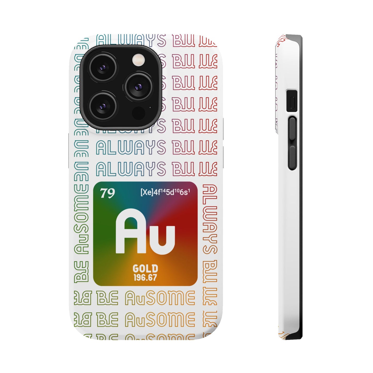 Magnetic Phone Case — 'Au Gold' Periodic Table Design (Be AuSome)