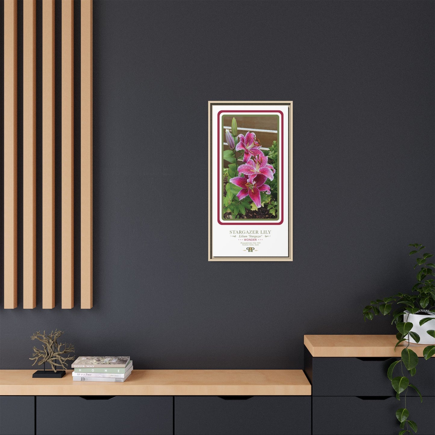 Framed “Wonder” Stargazer Lily Botanical Wall Art - “PRIDE, PLANTED: ROOTED IN WORTH” COLLECTION