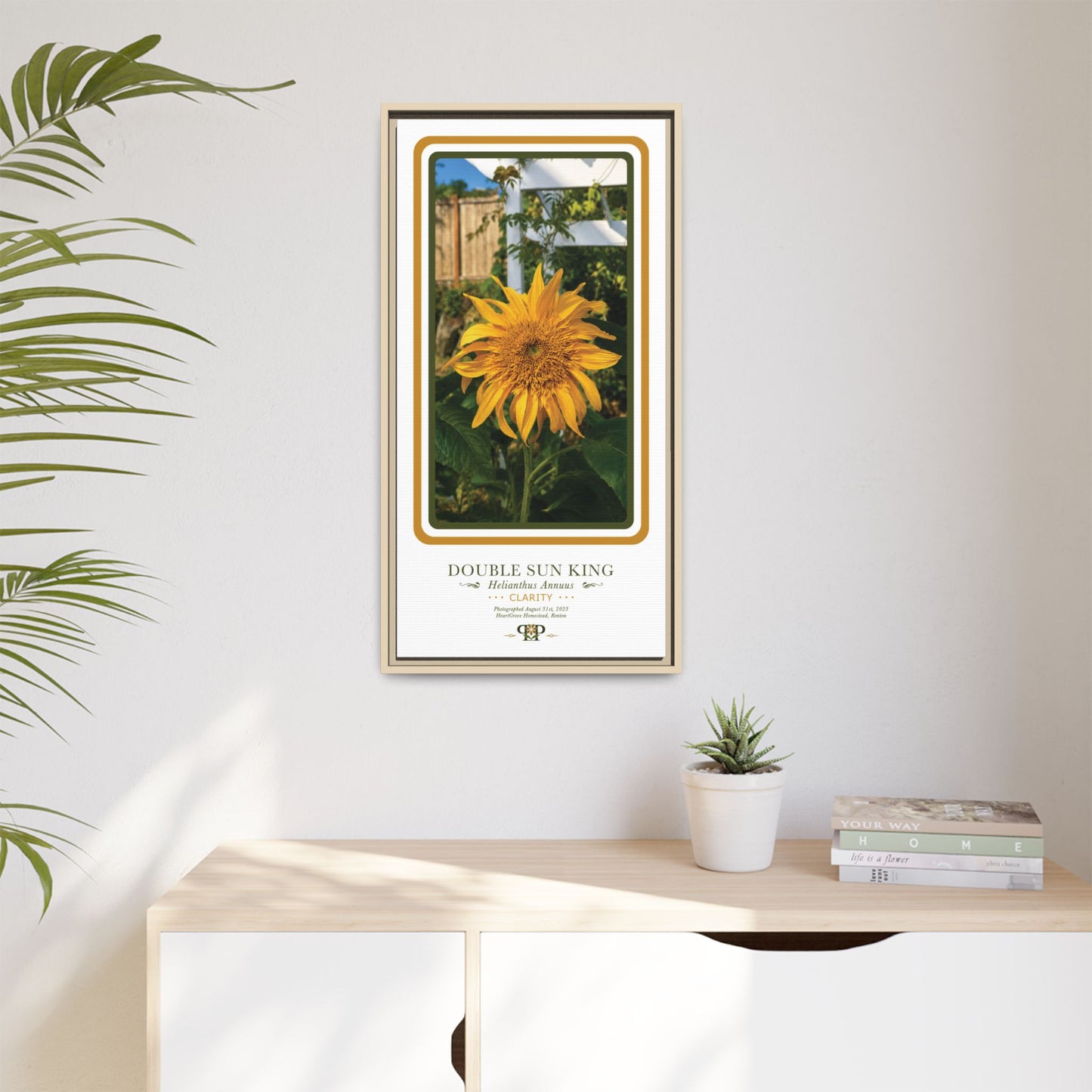 Framed “Clarity” Yellow Sunflower Botanical Wall Art - “PRIDE, PLANTED: ROOTED IN WORTH” COLLECTION