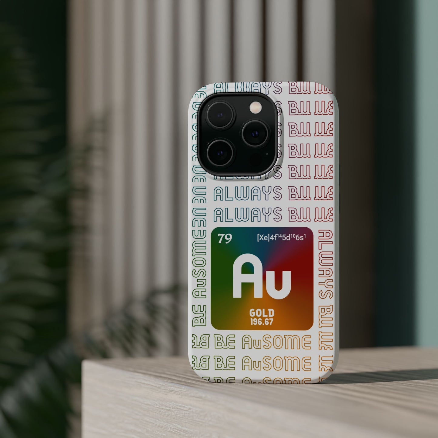 Magnetic Phone Case — 'Au Gold' Periodic Table Design (Be AuSome)