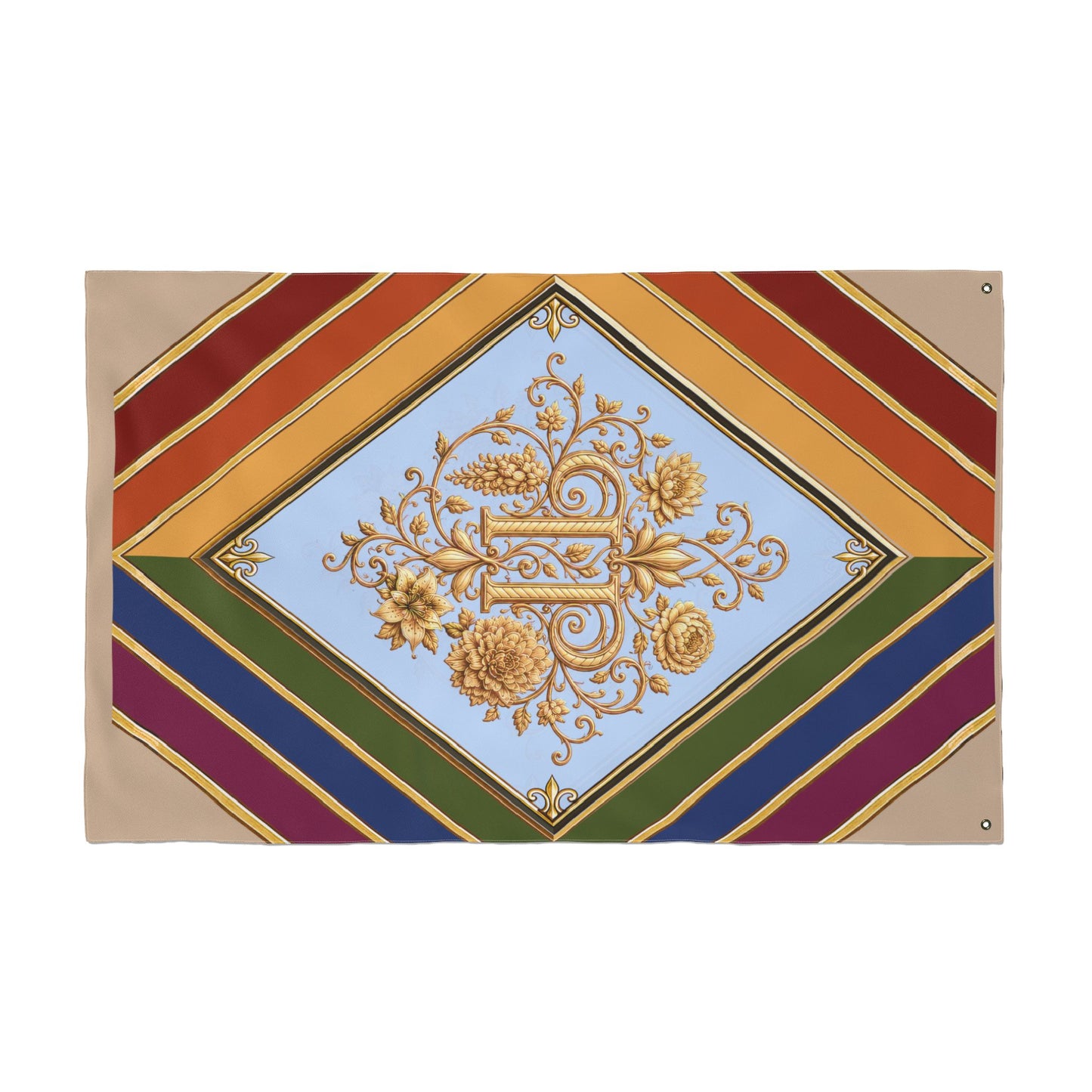 "Pride,Planted.": Ornate Diamond Garden Flag — Double-Sided Decorative Outdoor Banner