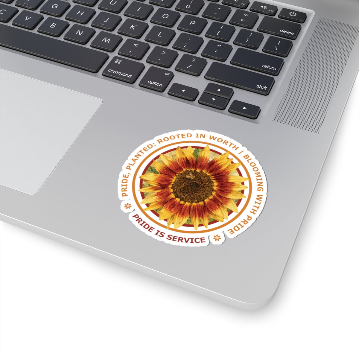 “Service Is Pride” Vinyl Sticker - Pride, Planted: Rooted in Worth collection.