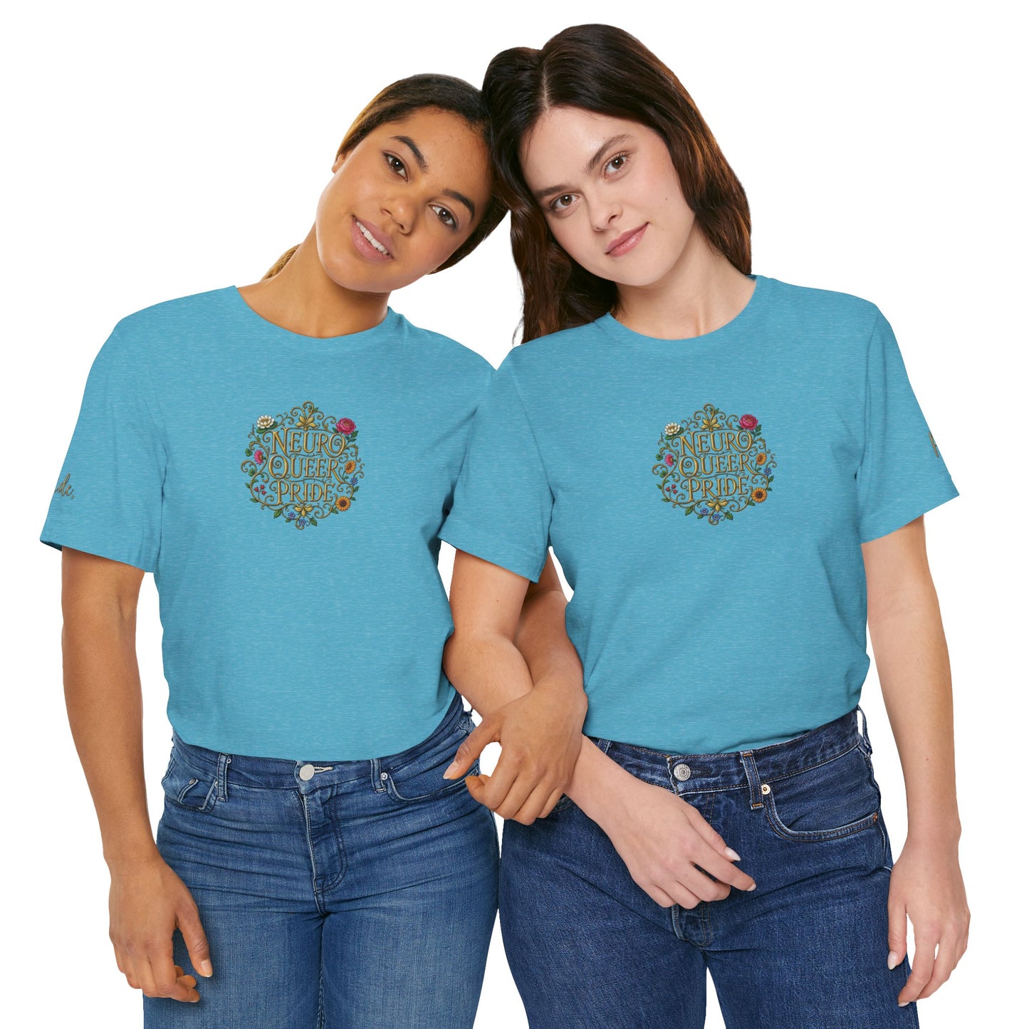 Neuro Queer Pride T-Shirt | Floral Neurodiversity Pride Tee