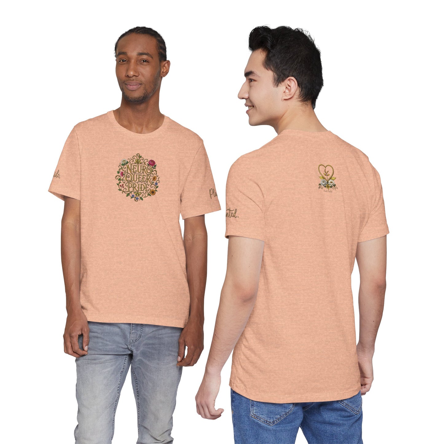 Neuro Queer Pride T-Shirt | Floral Neurodiversity Pride Tee