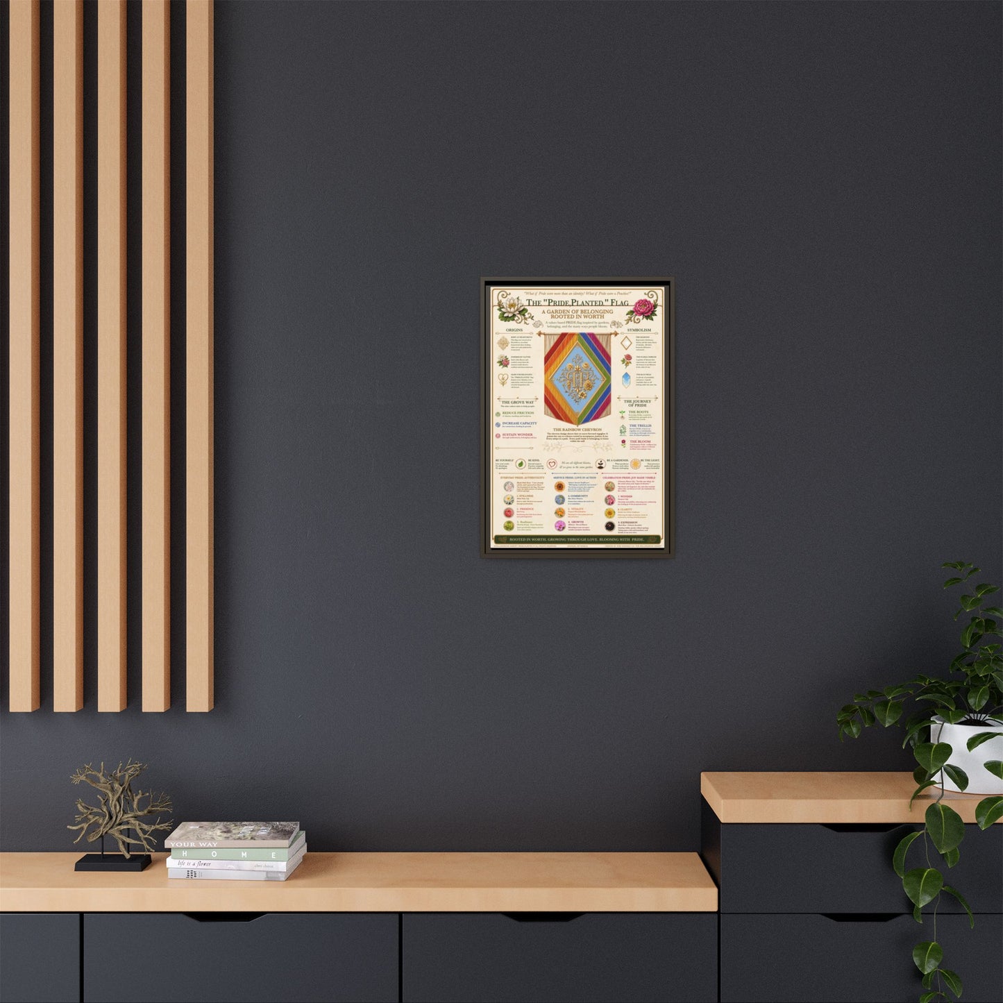 Framed Matte Canvas — Pride, Planted Flag | Garden of Belonging Art Print