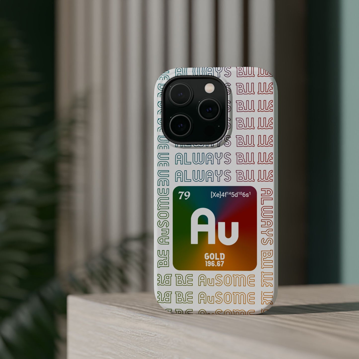 Magnetic Phone Case — 'Au Gold' Periodic Table Design (Be AuSome)