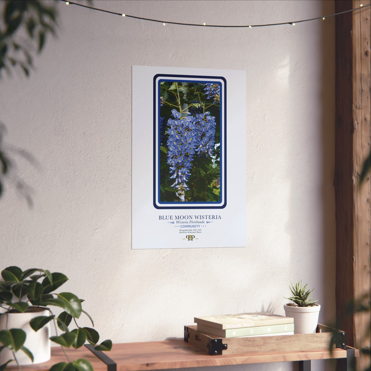 Blue Moon Wisteria Fine Art Poster | Botanical Wall Art | Community Nature Print