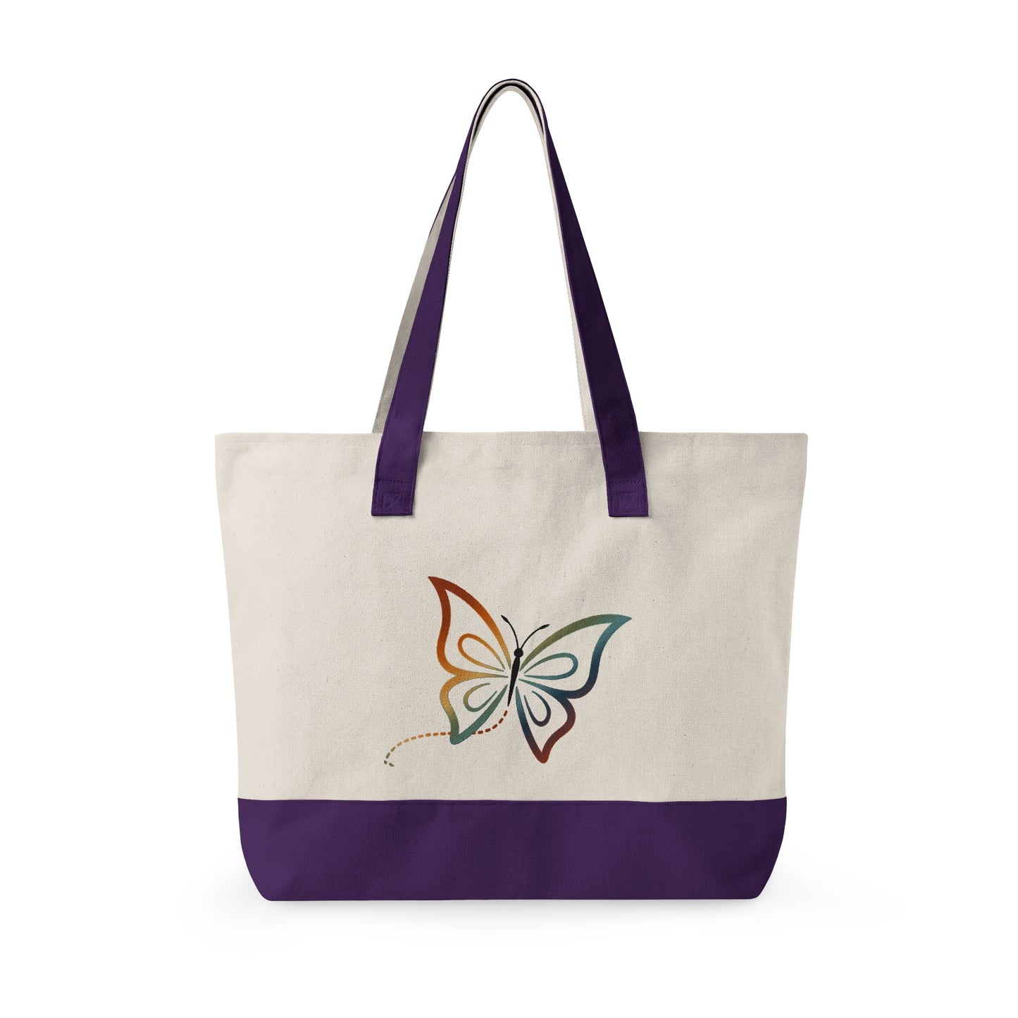 Always BU Zippered Canvas Tote — Butterfly Logo Everyday Carry Bag