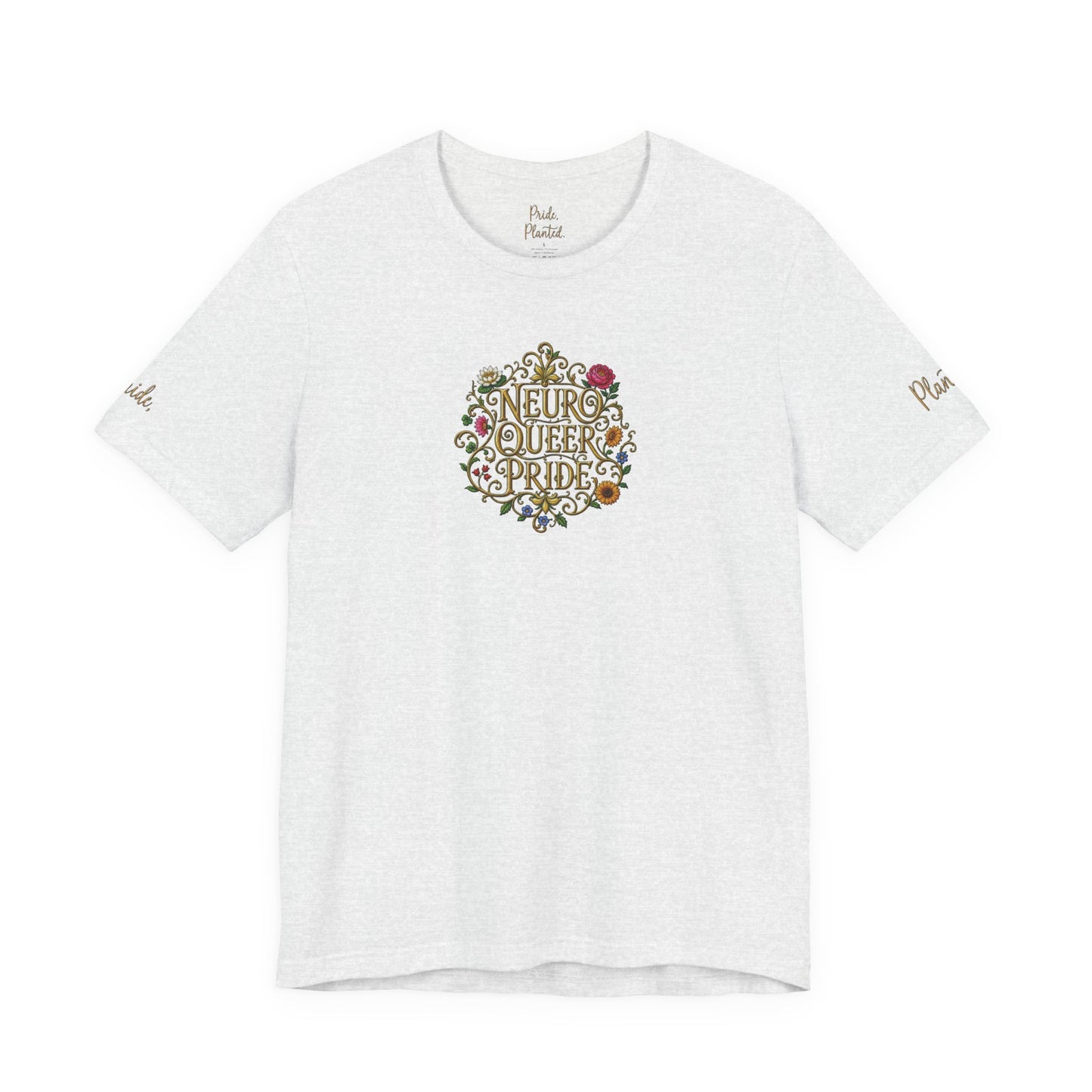 Neuro Queer Pride T-Shirt | Floral Neurodiversity Pride Tee