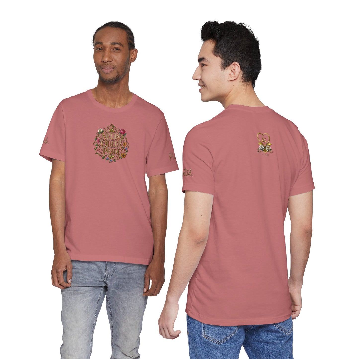 Neuro Queer Pride T-Shirt | Floral Neurodiversity Pride Tee